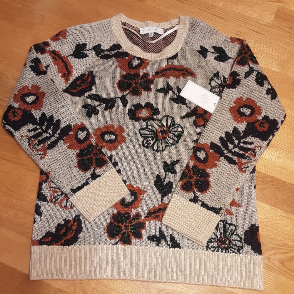 MADISON GREY New York Floral Sweater Size M Floral - Picture 4 of 9